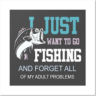 fishing tshirt Posters and Art